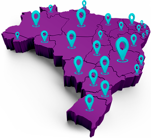 Mapa do Brasil - Bubble Box em todo o país